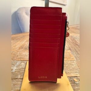 Lodis Red Leather Catalina Wallet